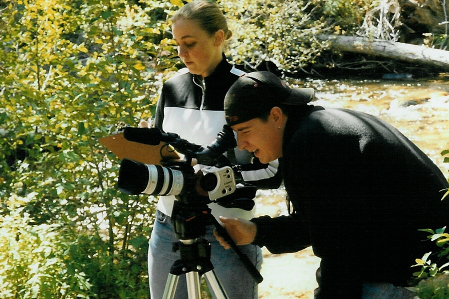 2003_FirstShoot_Drew & Rhea Shooting in the Mountains