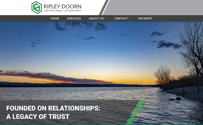 CPA rebranding - new website design and build for Ripley Doorn, CPA