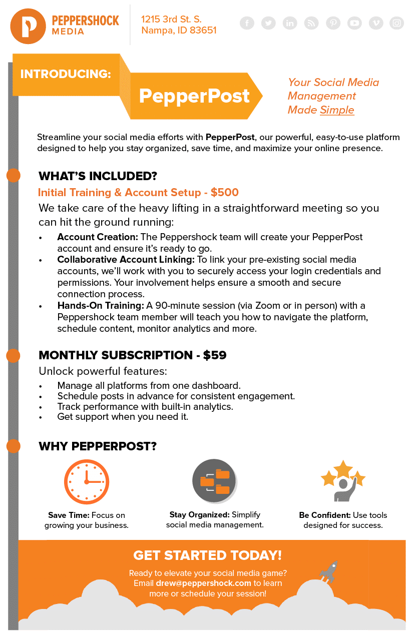 PepperPost service at Peppershock Media in Nampa, Idaho
